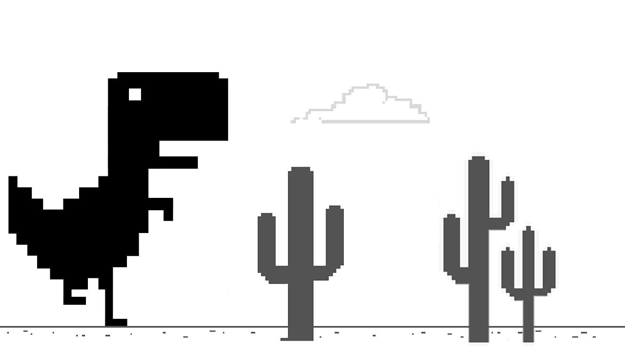 Chrome dino game pixel art